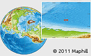 Physical Location Map of the area around 73° 20' 8" N, 151° 13' 29" W