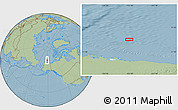 Savanna Style Location Map of the area around 73° 20' 8" N, 151° 13' 29" W, hill shading