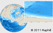 Shaded Relief Location Map of the area around 73° 20' 8" N, 151° 13' 29" W