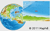 Physical Location Map of the area around 73° 20' 8" N, 152° 4' 29" W