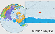 Political Location Map of the area around 73° 20' 8" N, 152° 4' 29" W