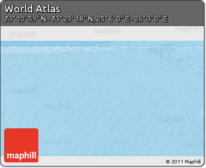 Physical 3D Map of the Area around 73° 20' 8" N, 25° 34' 30" E