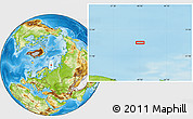 Physical Location Map of the area around 73° 20' 8" N, 40° 52' 30" E