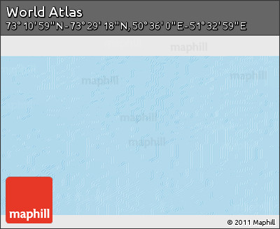 Physical 3D Map of the Area around 73° 20' 8" N, 51° 4' 30" E