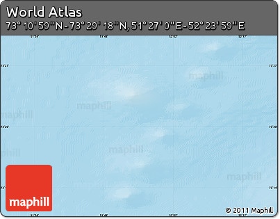 Physical Map of the Area around 73° 20' 8" N, 51° 55' 29" E