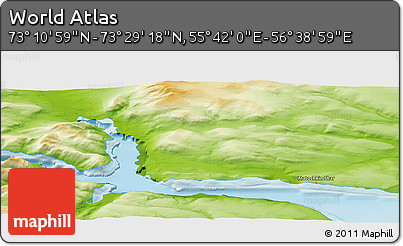 Physical Panoramic Map of the Area around 73° 20' 8" N, 56° 10' 29" E