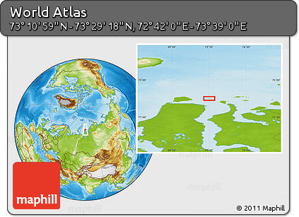 Physical Location Map of the Area around 73° 20' 8" N, 73° 10' 30" E