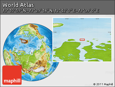 Physical Location Map of the Area around 73° 20' 8" N, 73° 10' 30" E