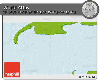 Physical 3D Map of the Area around 73° 20' 8" N, 75° 43' 29" E