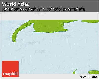Physical 3D Map of the Area around 73° 20' 8" N, 75° 43' 29" E