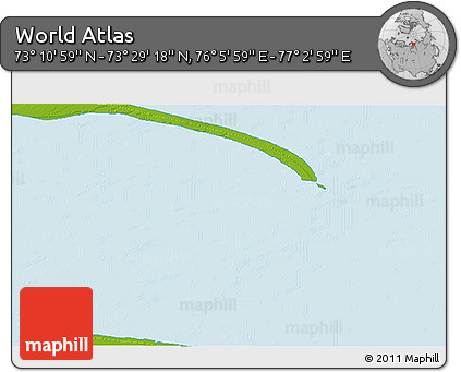 Physical 3D Map of the Area around 73° 20' 8" N, 76° 34' 29" E