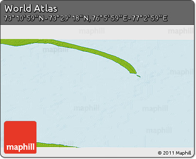 Physical 3D Map of the Area around 73° 20' 8" N, 76° 34' 29" E