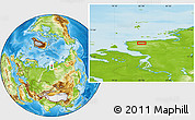 Physical Location Map of the area around 73° 20' 8" N, 82° 31' 30" E