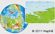 Physical Location Map of the area around 73° 20' 8" N, 83° 22' 30" E