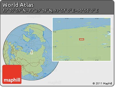Savanna Style Location Map of the Area around 73° 20' 8" N, 94° 25' 30" E