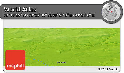 Physical Panoramic Map of the Area around 73° 20' 8" N, 94° 25' 30" E
