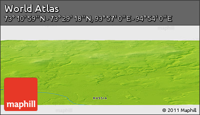 Physical Panoramic Map of the Area around 73° 20' 8" N, 94° 25' 30" E