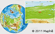 Physical Location Map of the area around 73° 20' 8" N, 95° 16' 30" E