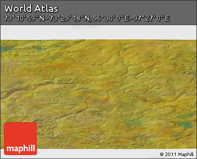Satellite 3D Map of the Area around 73° 20' 8" N, 96° 58' 29" E
