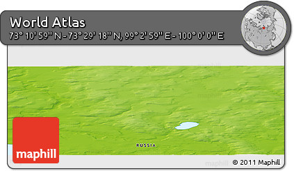 Physical Panoramic Map of the Area around 73° 20' 8" N, 99° 31' 30" E