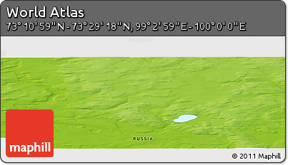Physical Panoramic Map of the Area around 73° 20' 8" N, 99° 31' 30" E