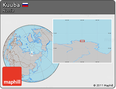 Gray Location Map of Kuuba