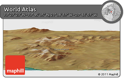 Satellite Panoramic Map of the Area around 73° 36' 29" N, 21° 10' 29" W