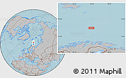 Gray Location Map of the area around 73° 36' 29" N, 26° 25' 29" E, hill shading