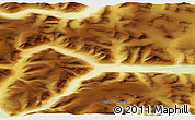 Physical 3D Map of the area around 73° 36' 29" N, 26° 16' 29" W