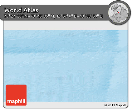 Physical 3D Map of the Area around 73° 36' 29" N, 43° 25' 29" E