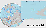 Gray Location Map of the area around 73° 36' 29" N, 50° 13' 30" E