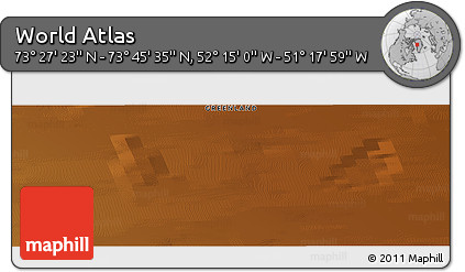Physical Panoramic Map of the Area around 73° 36' 29" N, 51° 46' 29" W