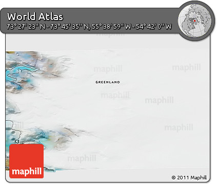 Satellite 3D Map of the Area around 73° 36' 29" N, 55° 10' 29" W