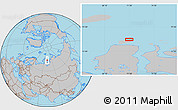 Gray Location Map of the area around 73° 36' 29" N, 71° 28' 29" E