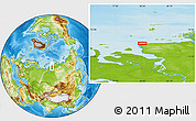 Physical Location Map of the area around 73° 36' 29" N, 80° 49' 29" E