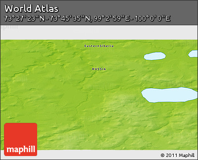 Physical 3D Map of the Area around 73° 36' 29" N, 99° 31' 30" E