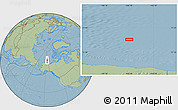 Savanna Style Location Map of the area around 73° 52' 43" N, 146° 7' 30" W, hill shading
