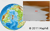 Physical Location Map of the area around 73° 52' 43" N, 36° 28' 30" W