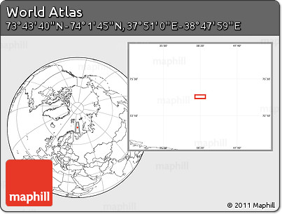 Blank Location Map of the Area around 73° 52' 43" N, 38° 19' 30" E