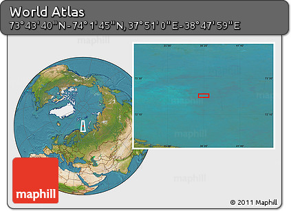 Satellite Location Map of the Area around 73° 52' 43" N, 38° 19' 30" E