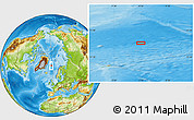 Physical Location Map of the area around 73° 52' 43" N, 4° 10' 30" W