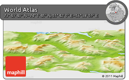 Physical Panoramic Map of the Area around 73° 52' 43" N, 56° 10' 29" E
