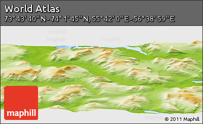 Physical Panoramic Map of the Area around 73° 52' 43" N, 56° 10' 29" E