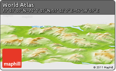 Physical Panoramic Map of the Area around 73° 52' 43" N, 56° 10' 29" E