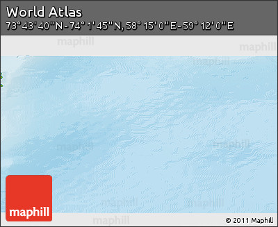 Physical 3D Map of the Area around 73° 52' 43" N, 58° 43' 30" E