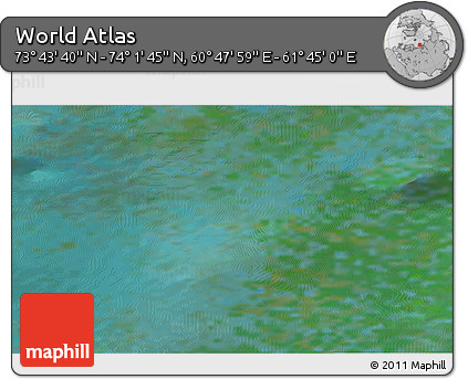 Satellite 3D Map of the Area around 73° 52' 43" N, 61° 16' 29" E