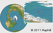 Satellite Location Map of the area around 73° 52' 43" N, 72° 10' 30" W
