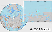 Gray Location Map of the area around 73° 52' 43" N, 78° 16' 30" E