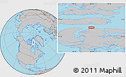 Gray Location Map of the area around 73° 52' 43" N, 83° 13' 29" W