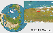 Satellite Location Map of the area around 73° 52' 43" N, 93° 34' 29" E